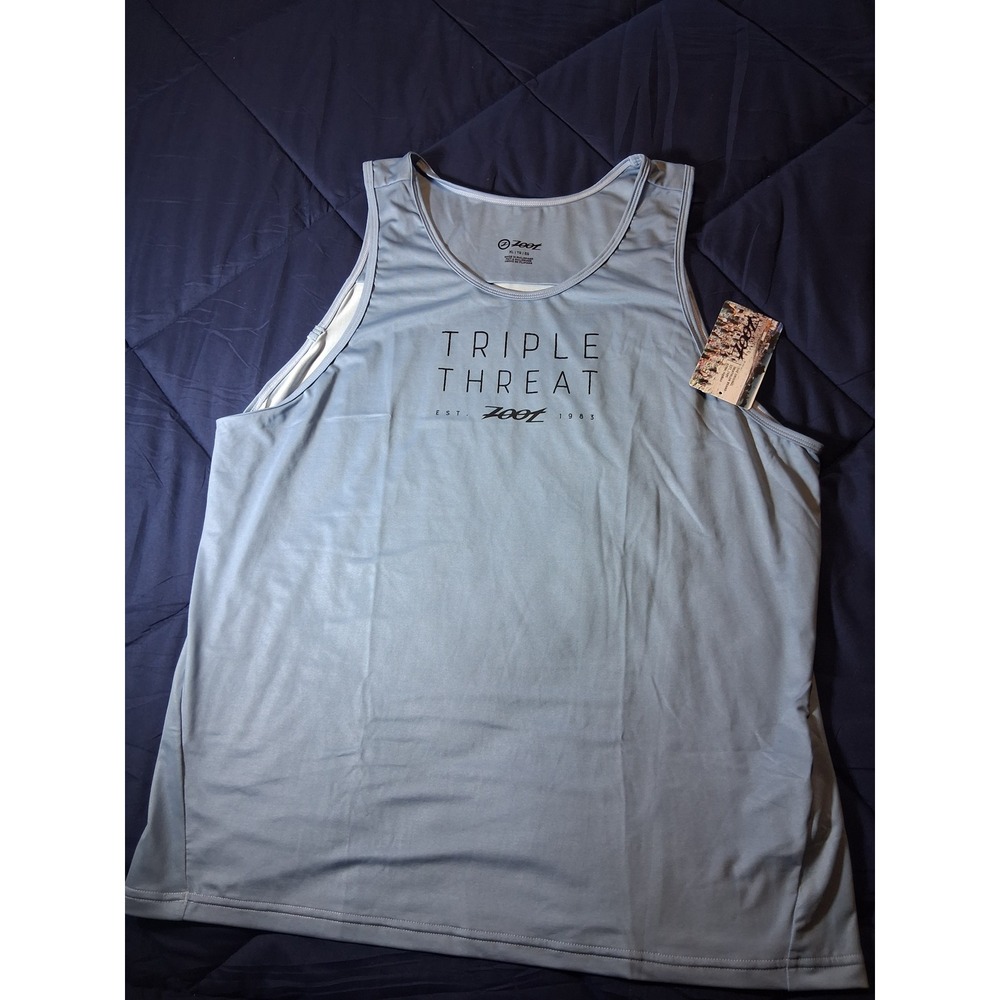 Zoot Mens Triple Threat Run Singlet Blue Triathlon Tank Top XL ZMR11071018